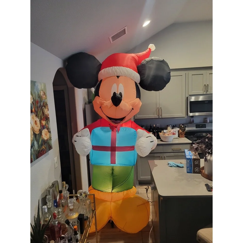 Gemmy HUGE 9FT Santa‎ Mickey Mouse Christmas Inflatable Disney *VIDEO*TESTED!